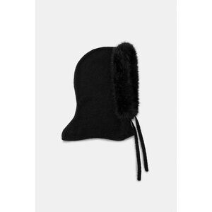 ZARA FAUX FUR KNIT HOOD